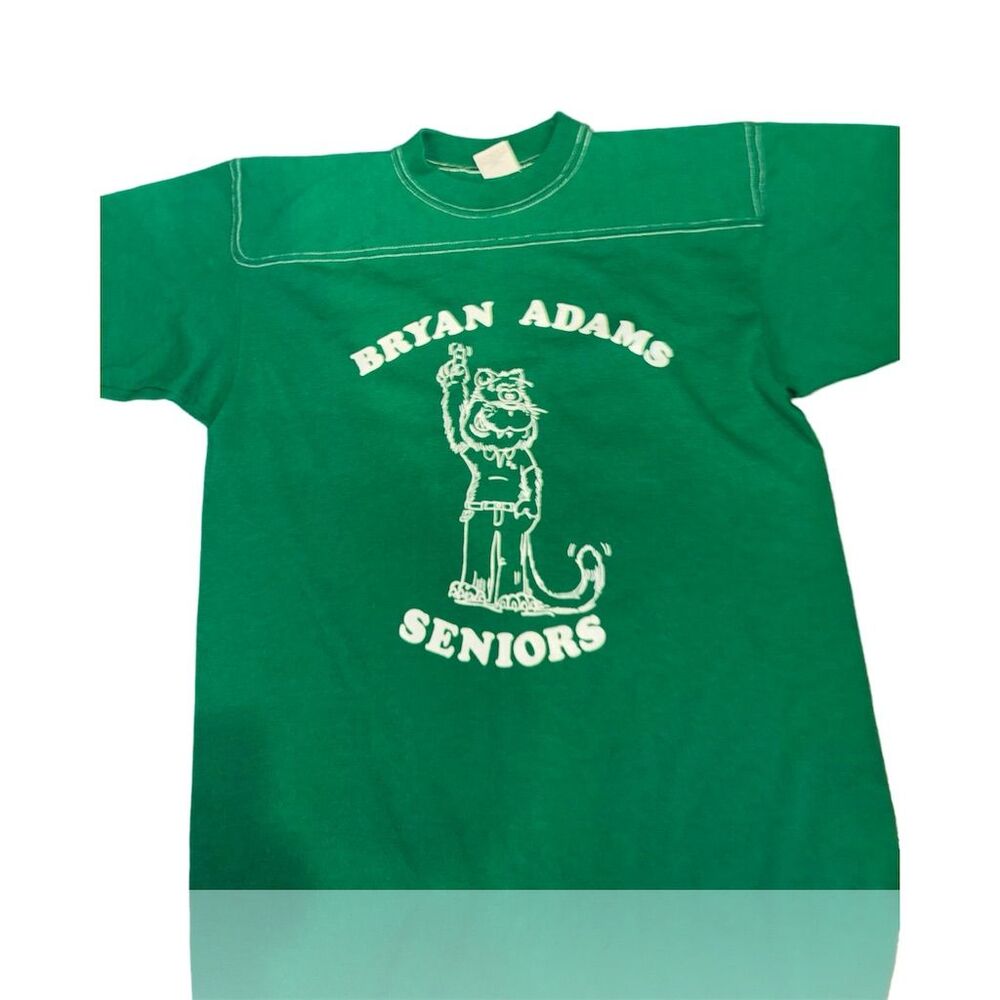 Vintage Bryan Adams Graphic T-Shirt Men's M Green Retro Music Tee GUC: Dallas